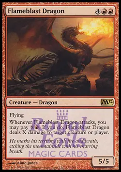 Flameblast Dragon 2x FOIL MTG M12 Magic 2012 Core Set Rare MINT red - Image 1