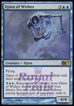 Djinn of Wishes 2x FOIL MTG M12 Magic 2012 Core Set Rare MINT blue - Image 1