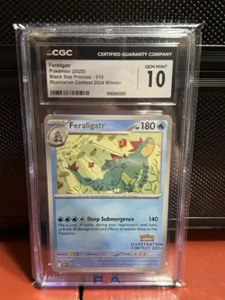 Feraligatr 2024 SVP 213 Black Star Promo CGC 10 Gem Mint Illustration Contest - Image 1