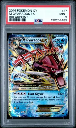 2016 POKEMON BREAKPOINT M GYARADOS EX #27 PSA 9 MINT #130254489 - Image 1