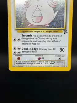 Pokemon TCG Chansey 3/130 Base Set 2 Holo Unlimited Rare - HP/Damaged - Image 4