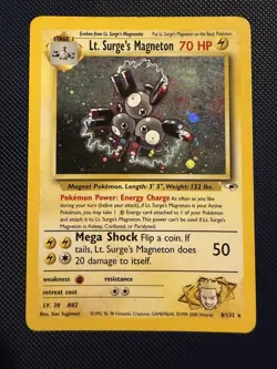 Pokemon TCG Lt. Surge's Magneton Gym Heroes 8/132 Holo Unlimited Rare - Image 1