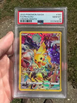 2023 Pokemon SWSH Crown Zenith #160 FA/ Pikachu PSA 10 GEM MINT - Image 1