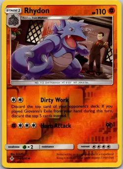 Pokemon TCG Rhydon 94/214 Uncommon Reverse Holo SM Unbroken Bonds NM - Image 1