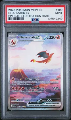 POKEMON CHARIZARD ex 2023 MEW EN-151 #199 ex SPECIAL ILLUSTRATION RARE PSA 9 - Image 1