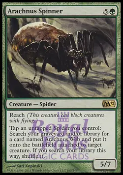 Arachnus Spinner 2x FOIL MTG M12 Magic 2012 Core Set Rare MINT green - Image 1