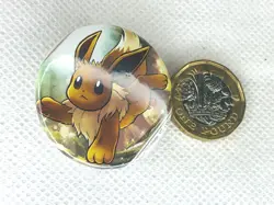 BADGE POKEMON EEVEE CARD TCG 34mm Diameter A - Image 1