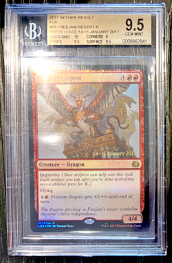 1/1 BGS 9.5 Freejam Regent 2017 Aether Revolt FOIL PRERELEASE w/10 centering - Image 1