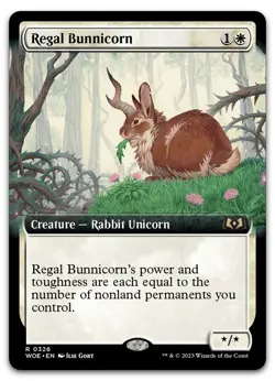 Regal Bunnicorn (Extended Art) #326 (NM) Wilds of Eldraine WOE Magic MTG - Image 1
