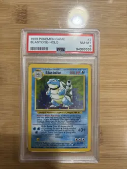 Blastoise 1999 Pokemon Game- Holo #2- PSA 8 - Image 1