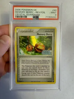 2006 Pokemon Memory Berry Reverse Holo Trainer EX Crystal Guardians 80/100 PSA 9 - Image 1