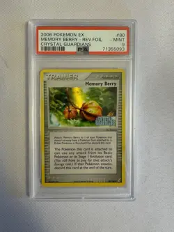 2006 Pokemon Memory Berry Reverse Holo Trainer EX Crystal Guardians 80/100 PSA 9 - Image 2