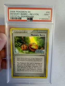 2006 Pokemon Memory Berry Reverse Holo Trainer EX Crystal Guardians 80/100 PSA 9 - Image 5