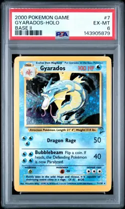 2000 POKEMON BASE SET 2 #7 GYARADOS-HOLO PSA 6 - Image 1
