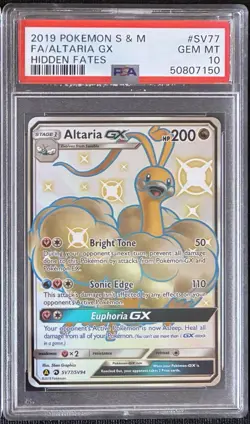 Pokemon PSA 10 Altaria GX SV77/SV94 Sun & Moon Hidden Fates Shiny Vault - Image 1