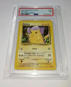 Vintage PIKACHU #58 - Base Set - Yellow Cheeks PSA 7 NM 🌟 Pokemon 1999 - Image 2