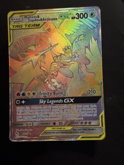 Pokemon Hidden Fates - NM Rainbow Moltres & Zapdos & Articuno GX Secret 69/68 - Image 1
