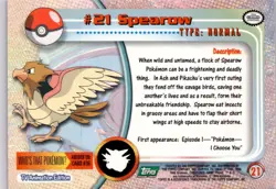 Spearow 21 Non Holo Pokemon Topps Trading Card Game Trading Card - Image 4