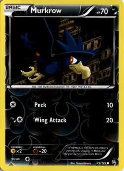 Murkrow 72/124 Reverse Holo Dragons Exalted Pokemon Card TCG - Image 1