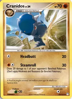 Cranidos 43/123 Mysterious Treasures Pokemon Card TCG - Image 1