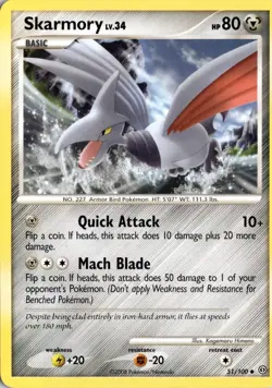 Skarmory 51/100 Stormfront Pokemon Card TCG - Image 1