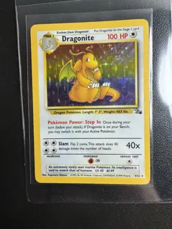 Pokemon Dragonite NEAR MINT 4/62 Fossil Holo Rare Unlimited English 1999 - Image 2