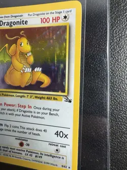 Pokemon Dragonite NEAR MINT 4/62 Fossil Holo Rare Unlimited English 1999 - Image 3