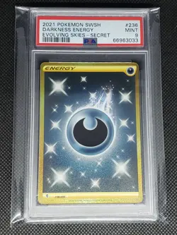 Pokemon 2021 SWSH Darkness Energy Evolving Skies 236/203 PSA 9 MINT - Image 1