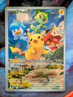 Pikachu SVP027 Paldea Evolved Black Star Promo Card NM Condition - Image 1