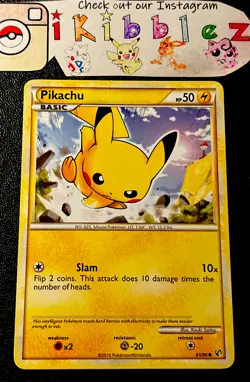 Pikachu 61/90 - Undaunted Non-Holo Common Pokemon Card 2010 NM Z1 - Image 1