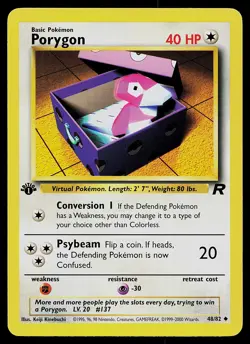 Pokemon Card - Porygon Team Rocket 48/82 Uncommon 1st Edition - Image 1