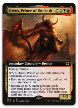 Orcus, Prince of Undeath (Extended Art) #388 (NM) Forgotten Realms AFR Magic MTG - Image 1