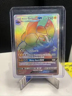 Pokemon - Alolan Golem GX 113/111 (Crimson Invasion) Secret Rainbow - Image 1