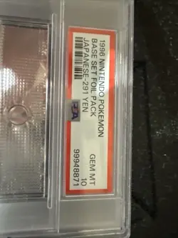 1996 Pokemon TCG Japanese Base Foil Pack Sealed PSA 10 GEM MT - Image 4