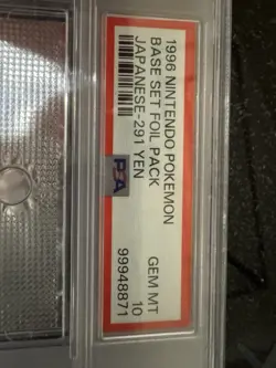 1996 Pokemon TCG Japanese Base Foil Pack Sealed PSA 10 GEM MT - Image 5