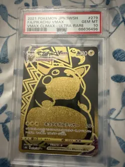 2021 POKEMON JPN SWORD & SHIELD VMAX CLIMAX #279 FULL ART/PIKACHU VMAX PSA 10 - Image 1