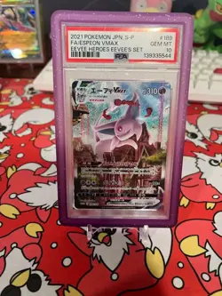 Pokemon Espeon VMAX Eevee Heroes Eevee's Set JPN Full Art Promo 189/S-P PSA 10 - Image 1