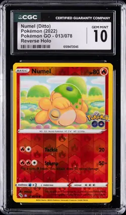 2022 POKEMON GO REVERSE HOLO #013/078 NUMEL (DITTO) CGC 10 GEM MINT - Image 1