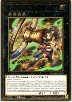 Zoodiac Chakanine - MAGO-EN037 - Premium Gold Rare - 1st Edition Yugioh - Image 1