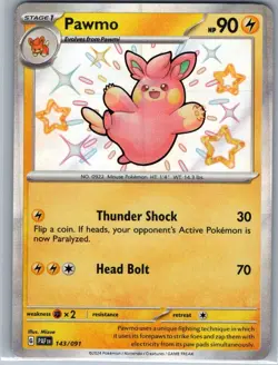 Pawmo 143/091 SV: Paldean Fates - Pokemon Card - NM - Image 1