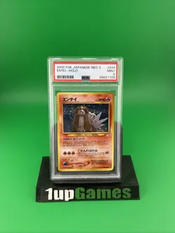 Pokemon PSA 9 MINT 2000 Entei Japanese Neo Revelation Holo Card Swirl - Image 1