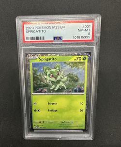 Pokemon Sprigatito 001/015 #001 McDonald's 2023 M23 Holo PSA 8 Card - Image 1