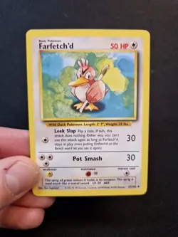 BASE SET - UNCOMMON- 27/102 FARFETCHD - LP/EX - WOTC POKEMON CARD - Image 1