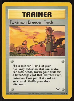 Pokemon TCG Neo Revelation #62/64 Pokemon Breeder Fields LP - Image 1