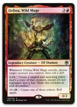Delina, Wild Mage #138 (Foil) (NM) Forgotten Realms AFR Magic MTG - Image 1
