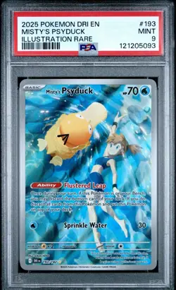 2025 POKEMON DRI EN-DESTINED RIVALS ILLUSTRATION RARE #193 MISTY'S PSYDUCK PSA 9 - Image 1