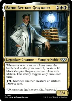 X 1 Baron Bertram Graywater NM-M Outlaws of Thunder Junction 195 MTG Magic - Image 1