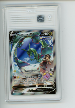 2021 Pokemon Evolving Skies Rayquaza V 194/203 Alternate Alt Art Rare TAG 9 - Image 1