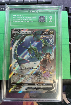 2021 Pokemon Evolving Skies Rayquaza V 194/203 Alternate Alt Art Rare TAG 9 - Image 3