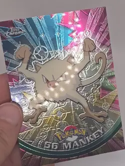 Pokemon Card - 2000 Topps Chrome Series 1 Mankey #56 Holo Foil - Image 3